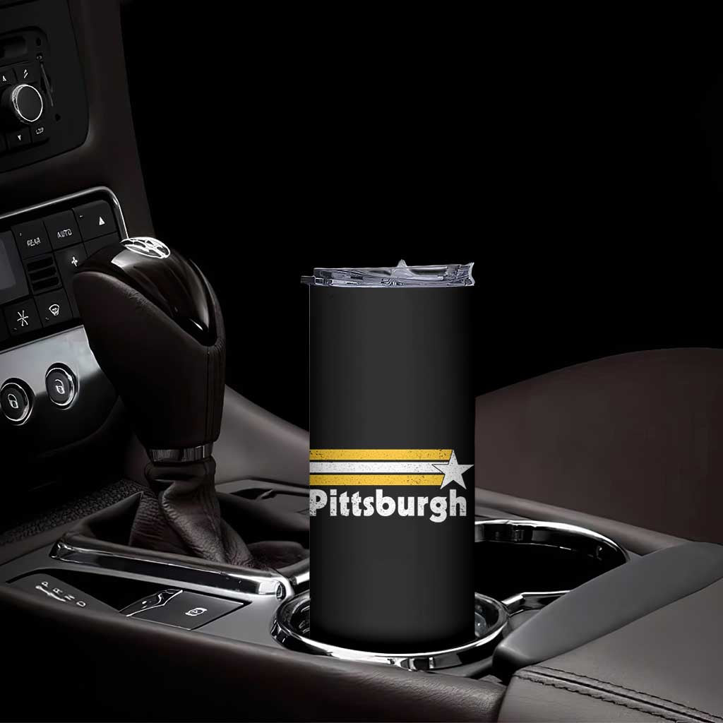 Retro Pittsburgh Skinny Tumbler Vintage Pennsylvania Stripes 70s 80s 90s TS10 Print Your Wear