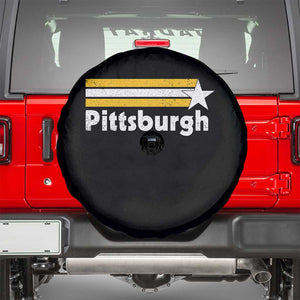Retro Pittsburgh Spare Tire Cover Vintage Pennsylvania Stripes 70s 80s 90s TS10 Black Print Your Wear