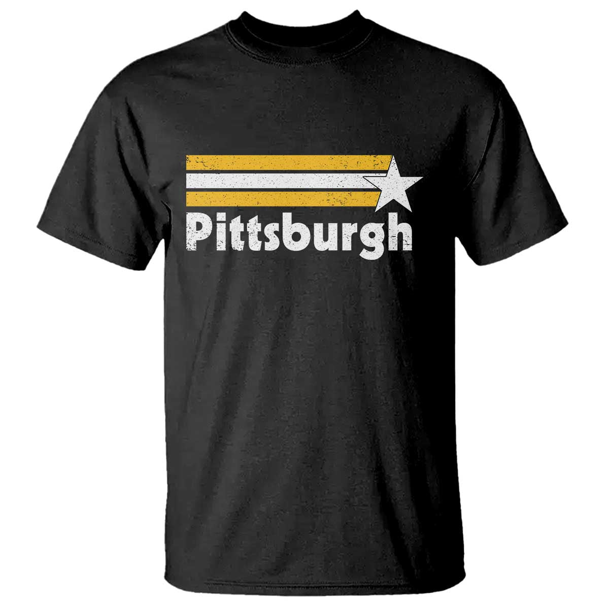 Retro Pittsburgh T Shirt Vintage Pennsylvania Stripes 70s 80s 90s TS10 Black Print Your Wear