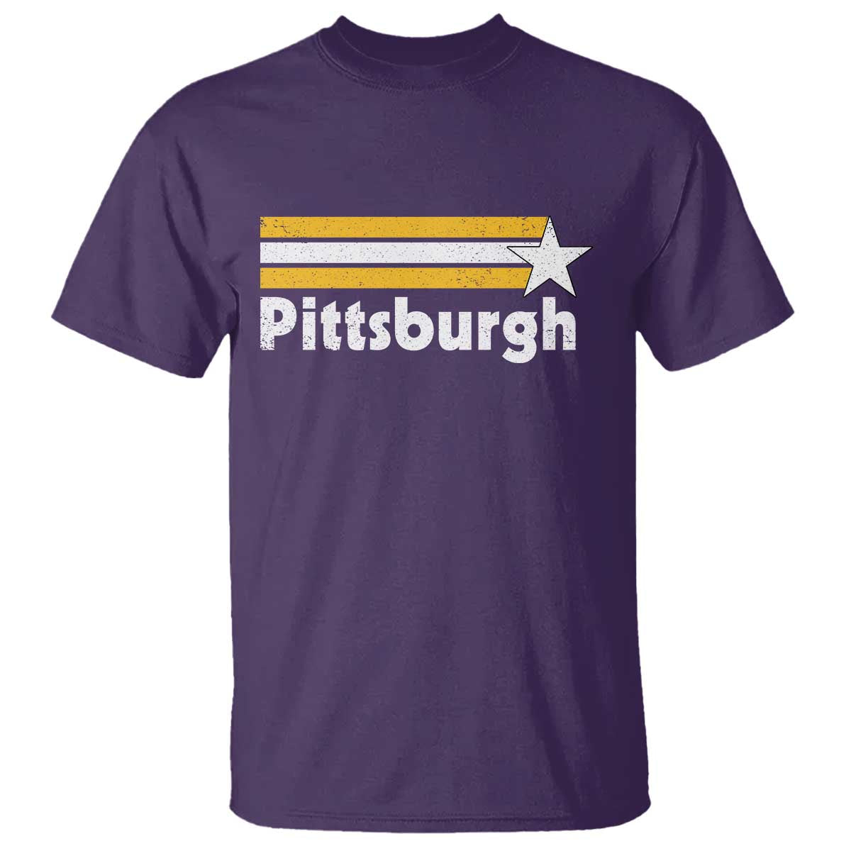 Retro Pittsburgh T Shirt Vintage Pennsylvania Stripes 70s 80s 90s TS10 Purple Print Your Wear