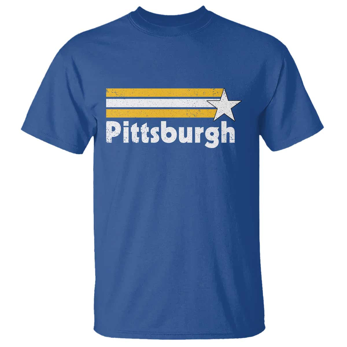Retro Pittsburgh T Shirt Vintage Pennsylvania Stripes 70s 80s 90s TS10 Royal Blue Print Your Wear