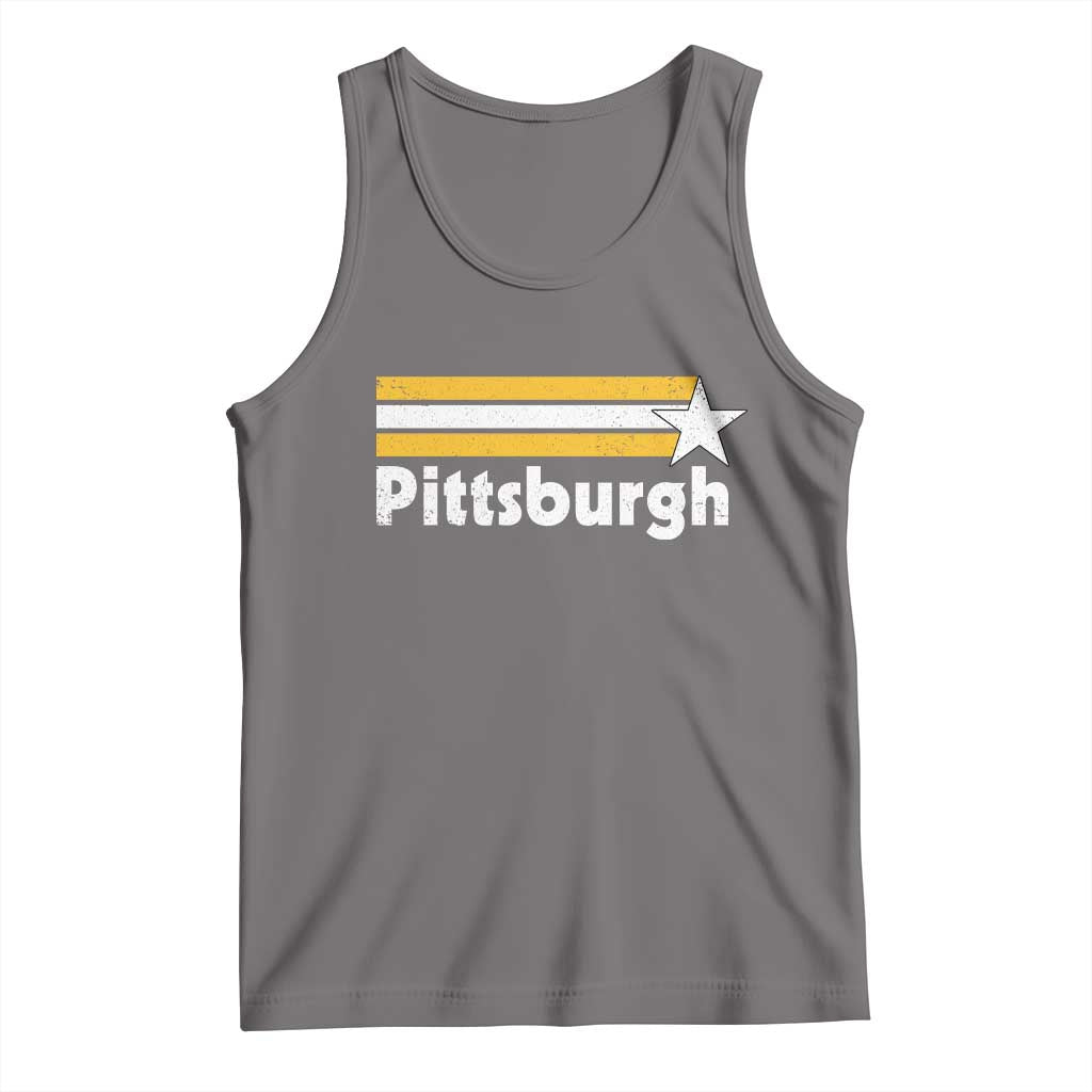 Retro Pittsburgh Tank Top Vintage Pennsylvania Stripes 70s 80s 90s TS10 Deep Heather Print Your Wear