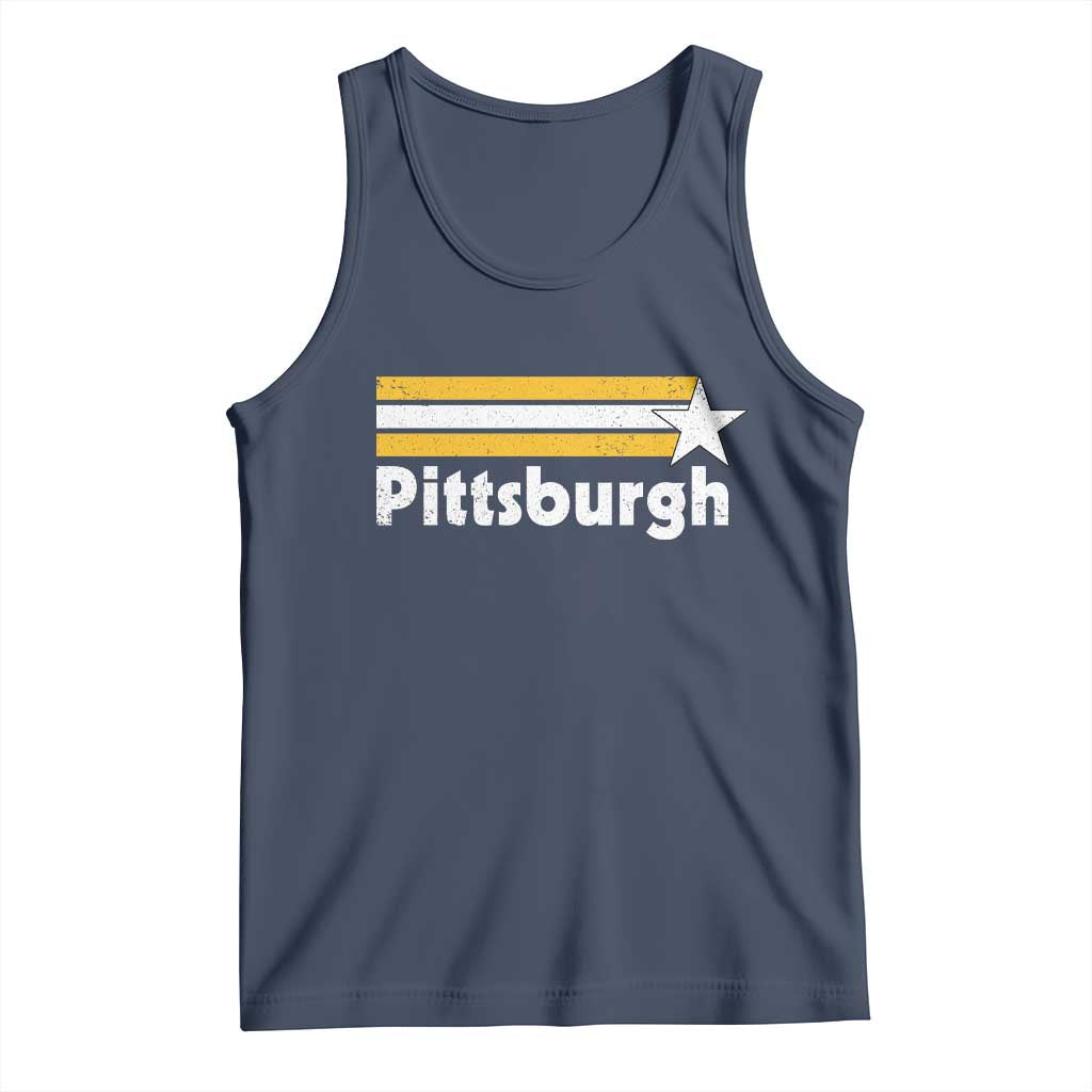 Retro Pittsburgh Tank Top Vintage Pennsylvania Stripes 70s 80s 90s TS10 Navy Print Your Wear