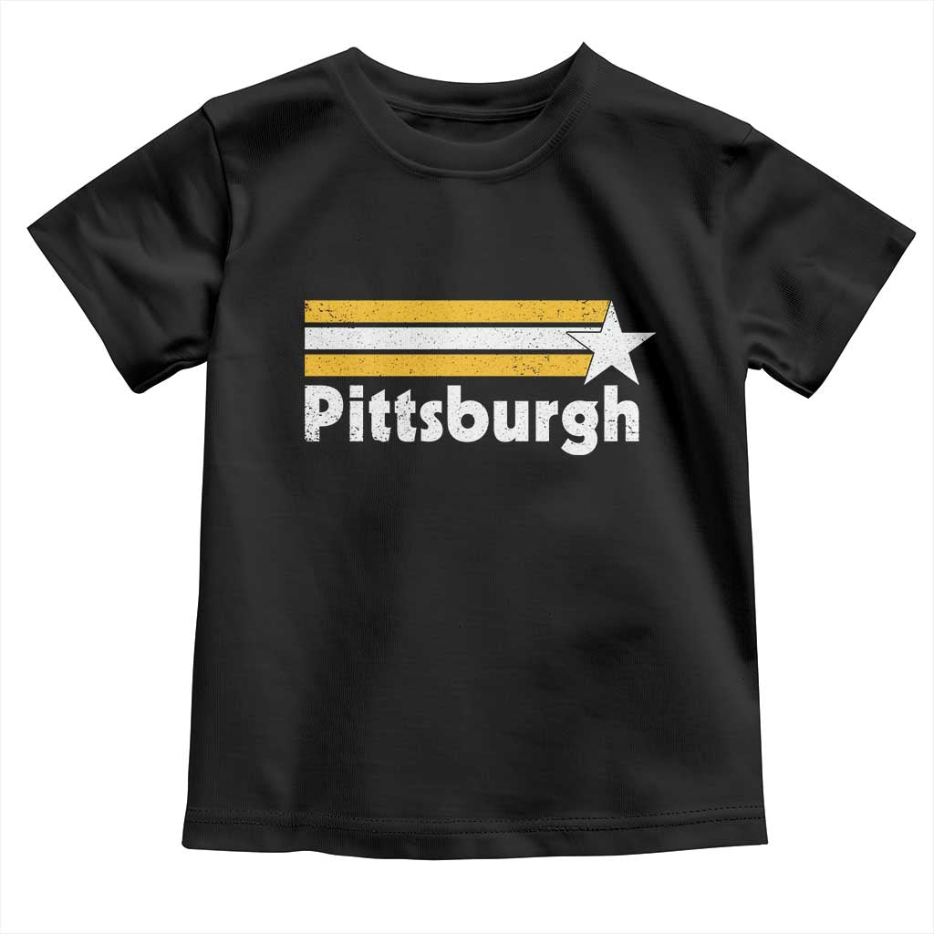 Retro Pittsburgh Toddler T Shirt Vintage Pennsylvania Stripes 70s 80s 90s TS10 Black Print Your Wear