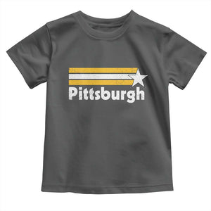 Retro Pittsburgh Toddler T Shirt Vintage Pennsylvania Stripes 70s 80s 90s TS10 Dark Heather Print Your Wear