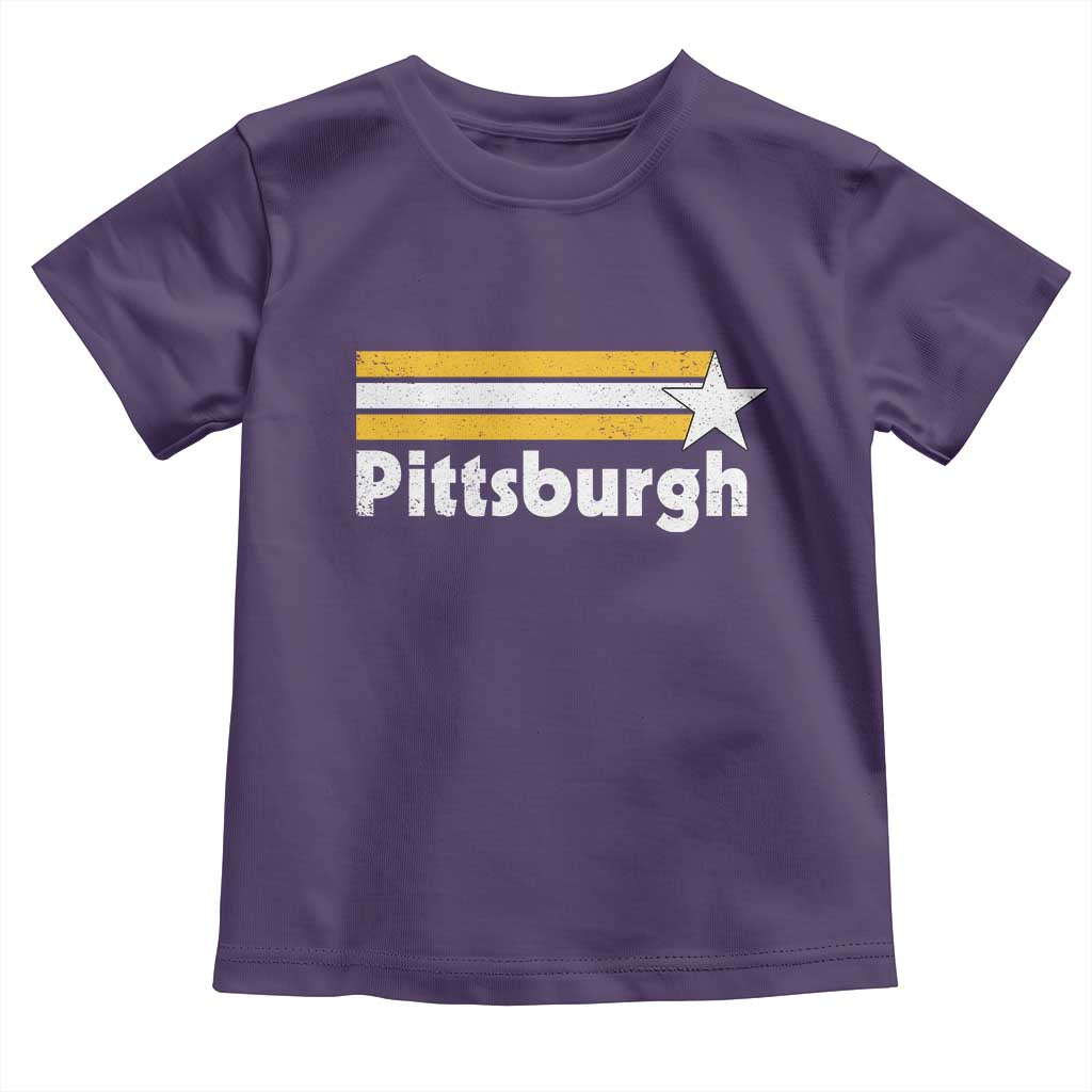 Retro Pittsburgh Toddler T Shirt Vintage Pennsylvania Stripes 70s 80s 90s TS10 Purple Print Your Wear