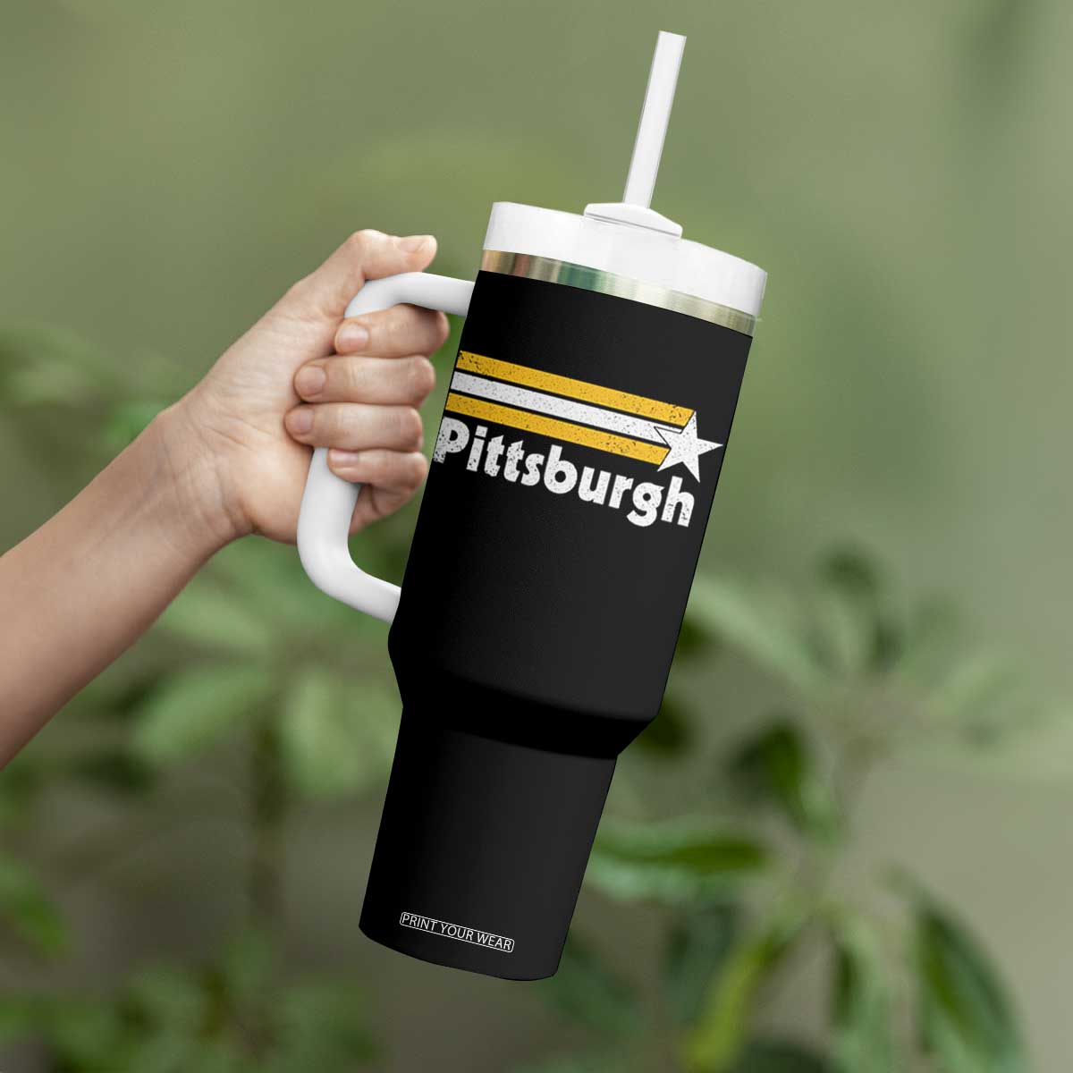 Retro PFS Tumbler With Handle Vintage Pennsylvania Stripes 70s 80s 90s TS10 Print Your Wear
