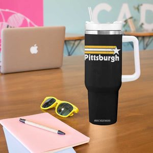 Retro Pittsburgh Tumbler With Handle Vintage Pennsylvania Stripes 70s 80s 90s TS10 Print Your Wear