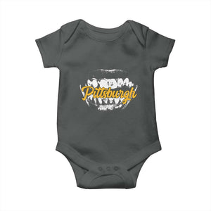 Pittsburgh Baby Onesie Streetwear Steel City Pride TS10 Dark Heather Print Your Wear