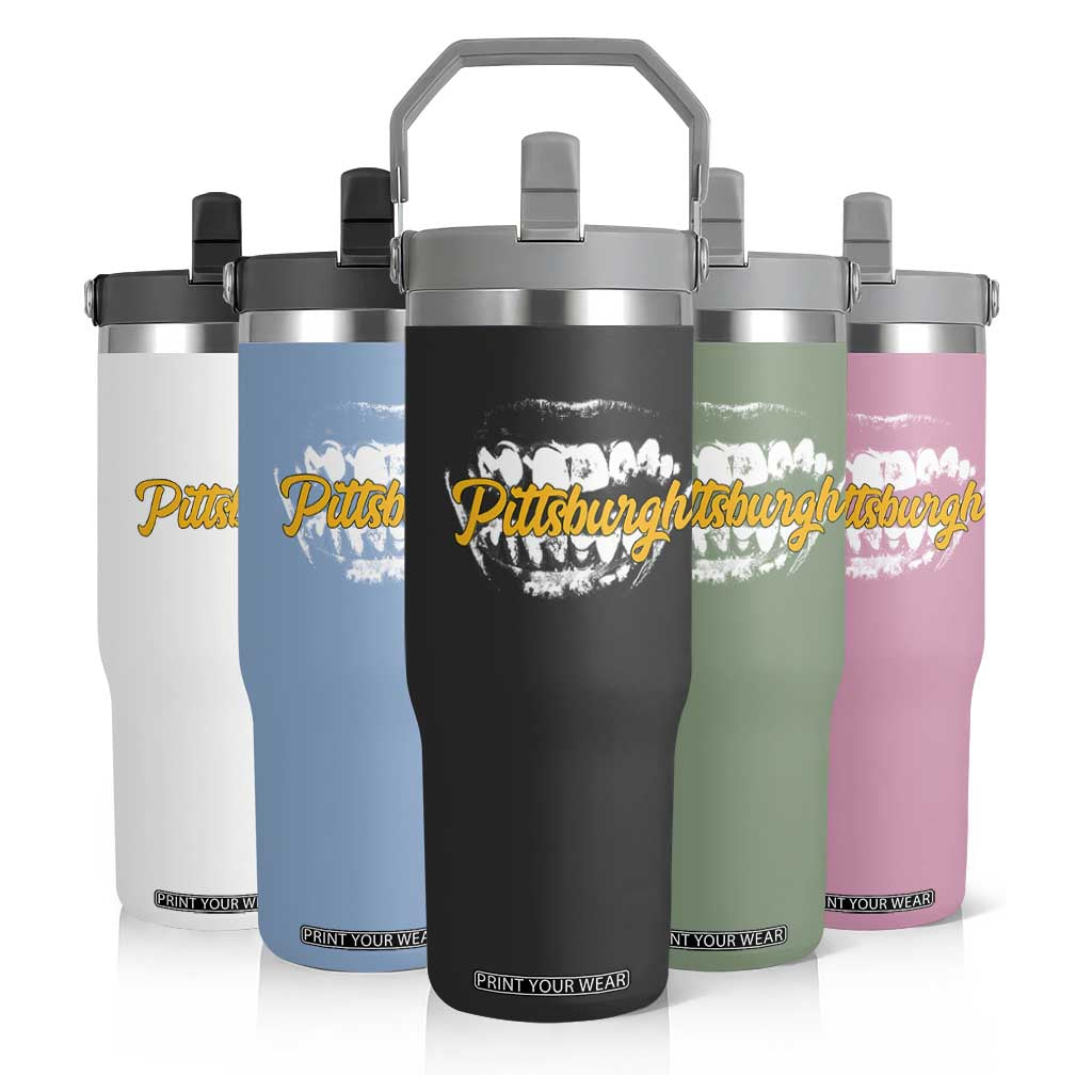 PFS Game Day Flip Straw Tumbler Streetwear Steel City Pride TS10 Print Your Wear