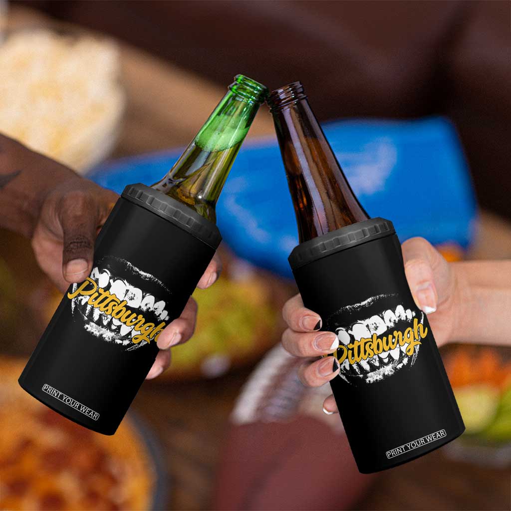 PFS Game Day 4 in 1 Can Cooler Tumbler Streetwear Steel City Pride TS10 Print Your Wear