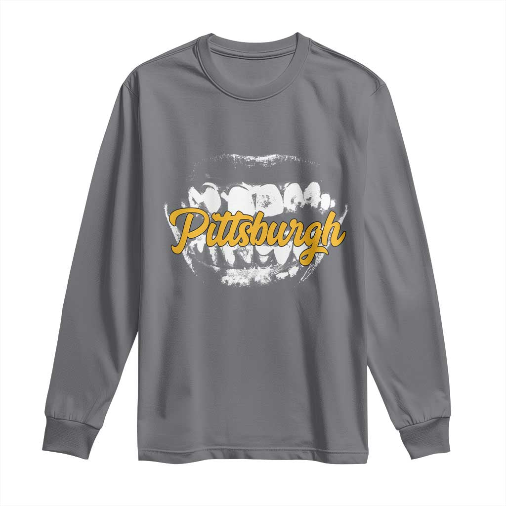 Pittsburgh Long Sleeve Shirt Streetwear Steel City Pride TS10 Charcoal Print Your Wear