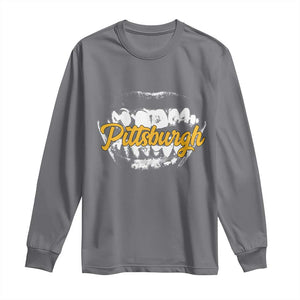 Pittsburgh Long Sleeve Shirt Streetwear Steel City Pride TS10 Charcoal Print Your Wear