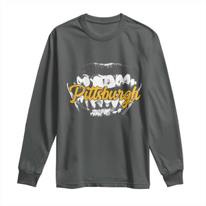 PFS Game Day Long Sleeve Shirt Streetwear Steel City Pride TS10 Dark Heather Print Your Wear