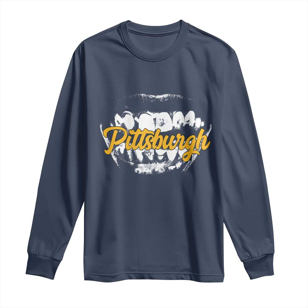 Pittsburgh Long Sleeve Shirt Streetwear Steel City Pride TS10 Navy Print Your Wear