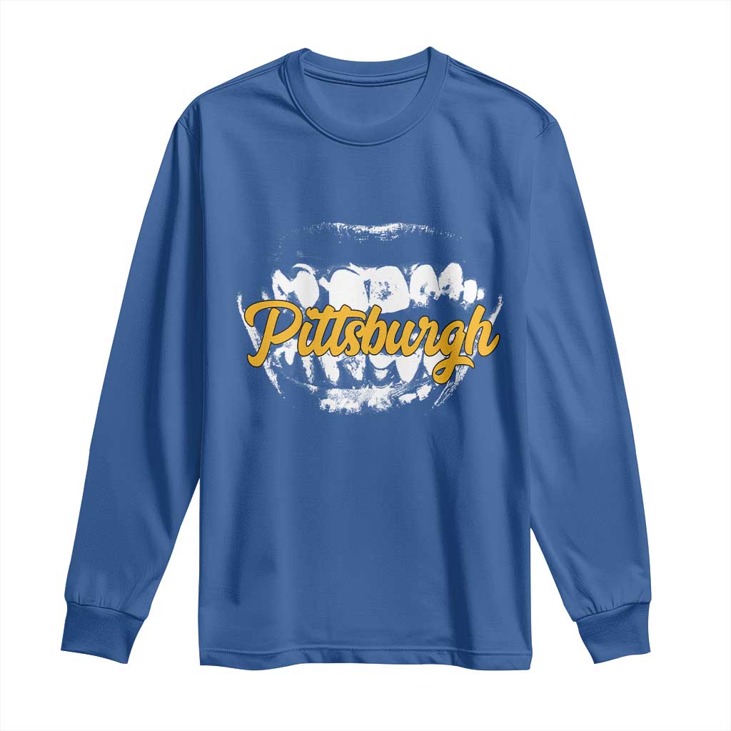 Pittsburgh Long Sleeve Shirt Streetwear Steel City Pride TS10 Royal Blue Print Your Wear
