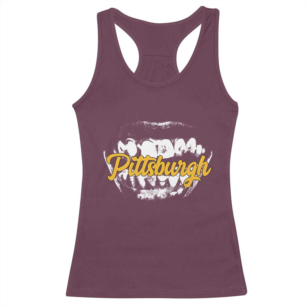 PFS Game Day Racerback Tank Top Streetwear Steel City Pride TS10 Maroon Print Your Wear