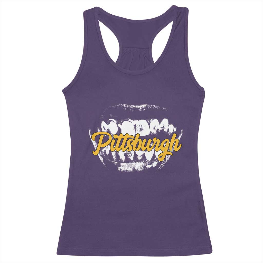 PFS Game Day Racerback Tank Top Streetwear Steel City Pride TS10 Purple Print Your Wear