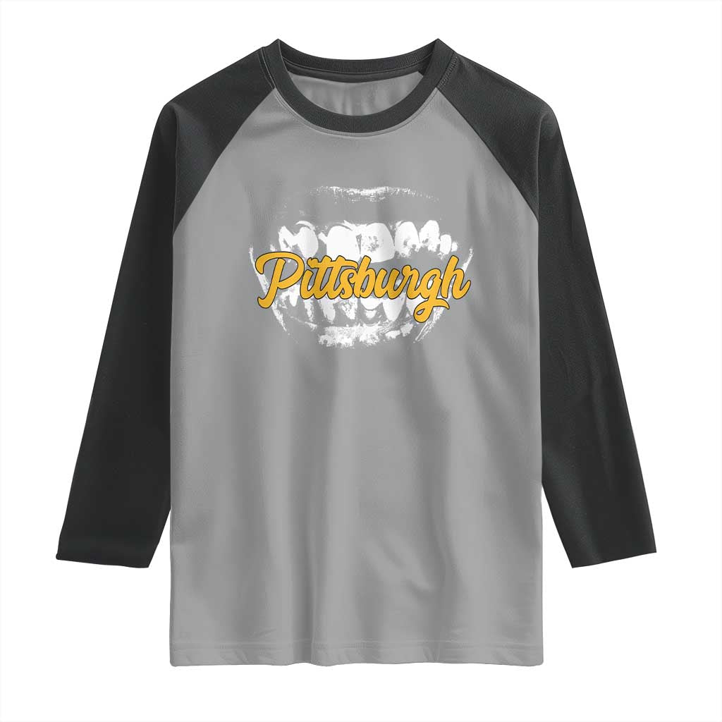 PFS Game Day Raglan Shirt Streetwear Steel City Pride TS10 Sport Gray Black Print Your Wear