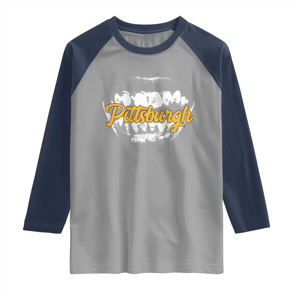 PFS Game Day Raglan Shirt Streetwear Steel City Pride TS10 Sport Gray Navy Print Your Wear