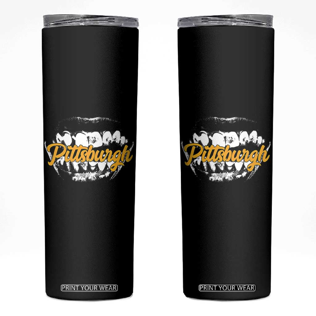 Pittsburgh Skinny Tumbler Streetwear Steel City Pride TS10 Black Print Your Wear