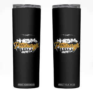 Pittsburgh Skinny Tumbler Streetwear Steel City Pride TS10 Black Print Your Wear