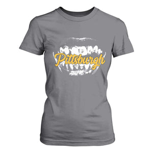 PFS Game Day T Shirt For Women Streetwear Steel City Pride TS10 Charcoal Print Your Wear