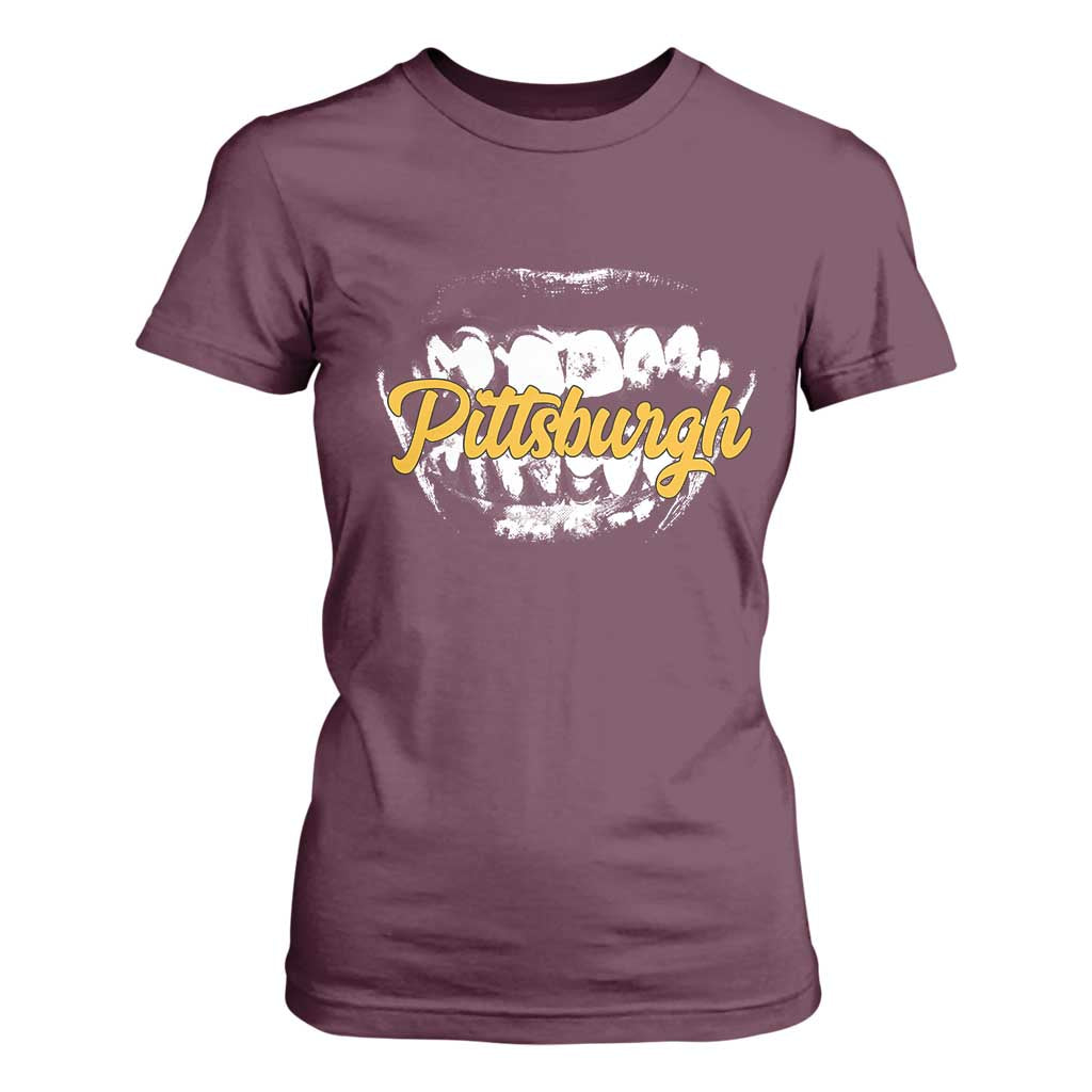 Pittsburgh T Shirt For Women Streetwear Steel City Pride TS10 Maroon Print Your Wear
