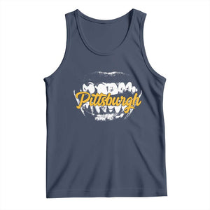 PFS Game Day Tank Top Streetwear Steel City Pride TS10 Navy Print Your Wear