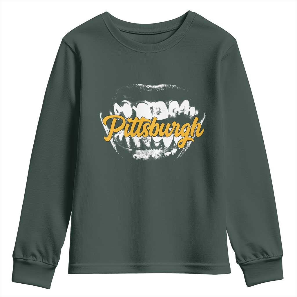 Pittsburgh Youth Sweatshirt Streetwear Steel City Pride TS10 Dark Forest Green Print Your Wear