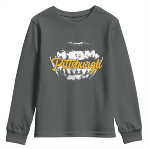 PFS Game Day Youth Sweatshirt Streetwear Steel City Pride TS10 Dark Heather Print Your Wear