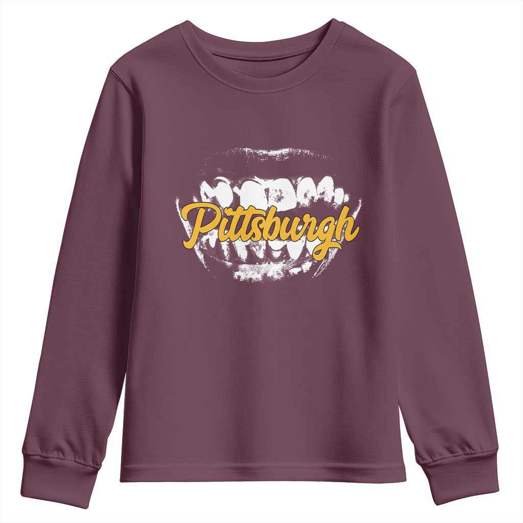 Pittsburgh Youth Sweatshirt Streetwear Steel City Pride TS10 Maroon Print Your Wear