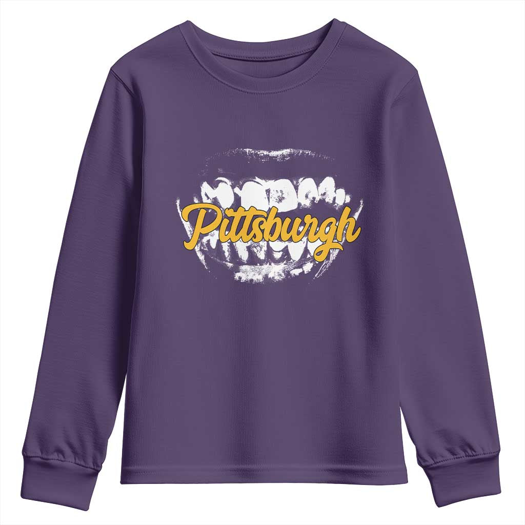 Pittsburgh Youth Sweatshirt Streetwear Steel City Pride TS10 Purple Print Your Wear