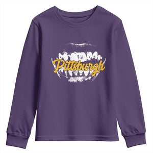 Pittsburgh Youth Sweatshirt Streetwear Steel City Pride TS10 Purple Print Your Wear