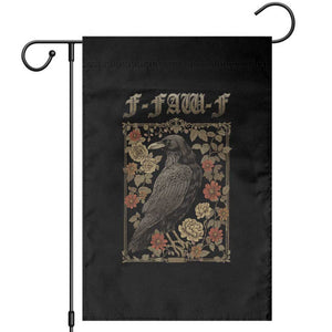 Funny F Caw F Crow Garden Flag Vintage Bird Saying Adult Humor Gothic Tarot Card TS10 Black Print Your Wear