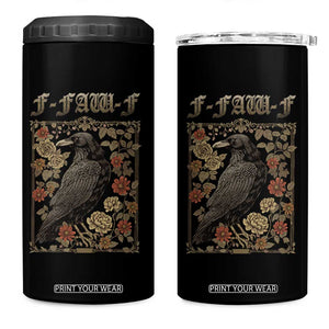 Funny F Caw F Crow 4 in 1 Can Cooler Tumbler Vintage Bird Saying Adult Humor Gothic Tarot Card TS10 One Size: 16 oz Black Print Your Wear