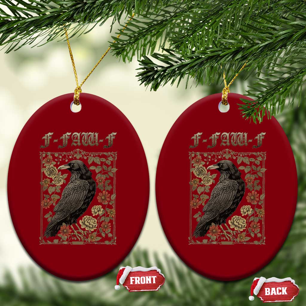 Funny F Caw F Crow Ceramic Ornament Vintage Bird Saying Adult Humor Gothic Tarot Card TS10 Print Your Wear