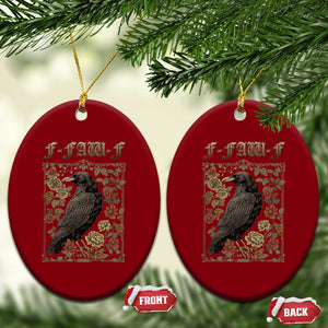Funny F Caw F Crow Ceramic Ornament Vintage Bird Saying Adult Humor Gothic Tarot Card TS10 Print Your Wear