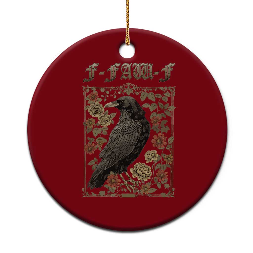 Funny F Caw F Crow Ceramic Ornament Vintage Bird Saying Adult Humor Gothic Tarot Card TS10 1pc Red Print Your Wear