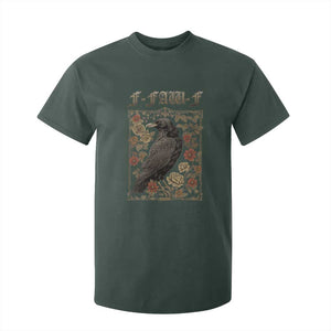 Funny F Caw F Crow T Shirt For Kid Vintage Bird Saying Adult Humor Gothic Tarot Card TS10 Dark Forest Green Print Your Wear
