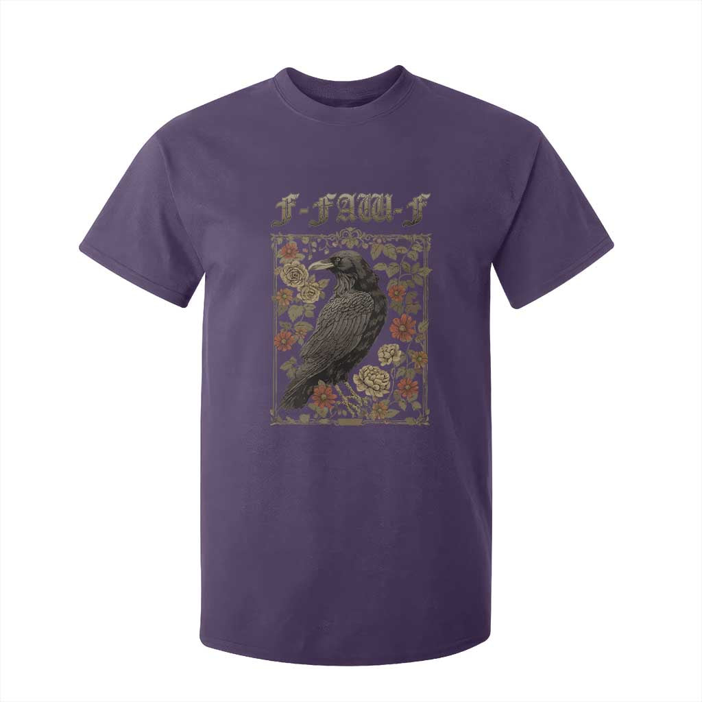 Funny F Caw F Crow T Shirt For Kid Vintage Bird Saying Adult Humor Gothic Tarot Card TS10 Purple Print Your Wear