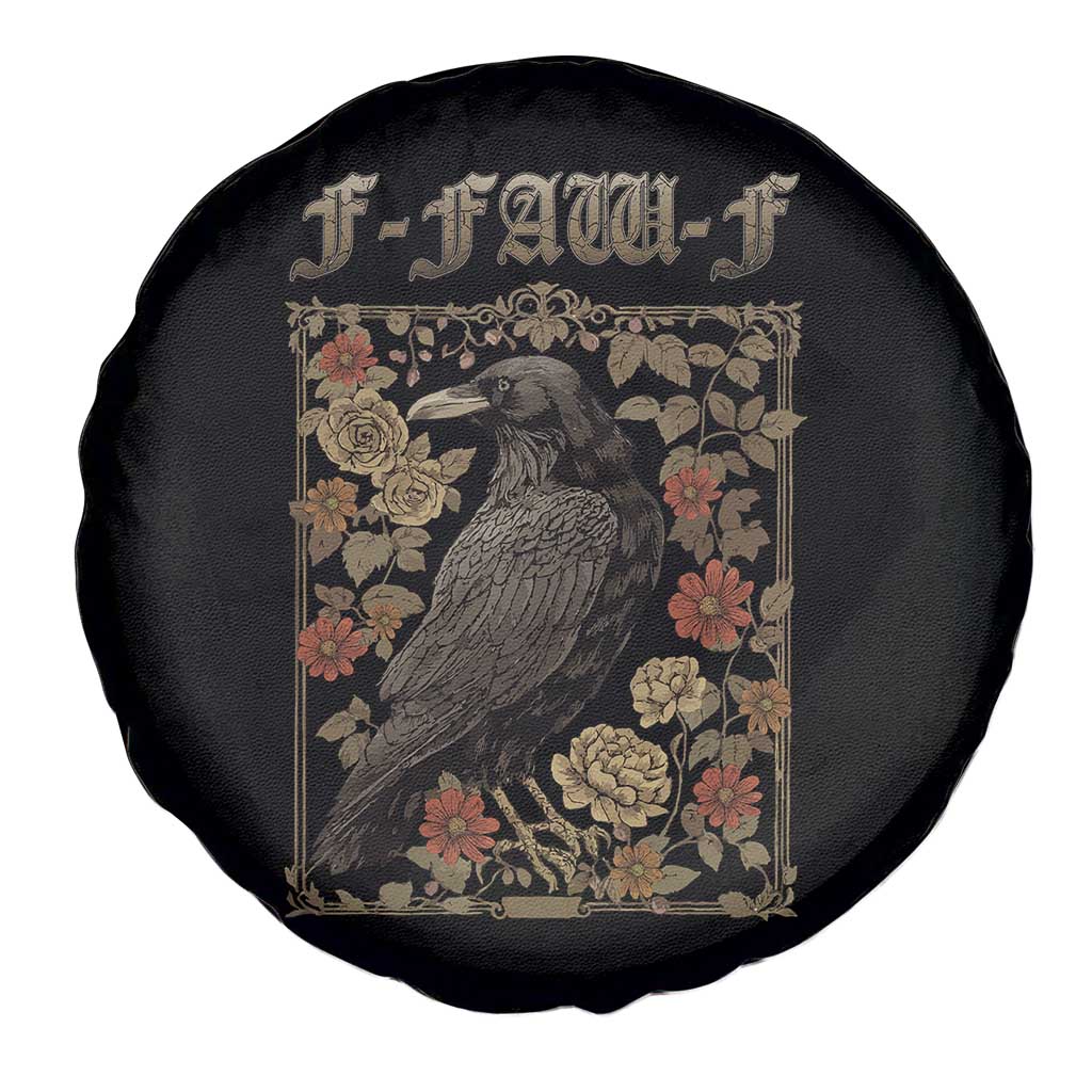 Funny F Caw F Crow Spare Tire Cover Vintage Bird Saying Adult Humor Gothic Tarot Card TS10 Print Your Wear