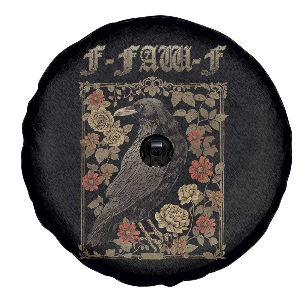 Funny F Caw F Crow Spare Tire Cover Vintage Bird Saying Adult Humor Gothic Tarot Card TS10 Print Your Wear