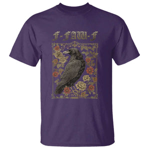 Funny F Caw F Crow T Shirt Vintage Bird Saying Adult Humor Gothic Tarot Card TS10 Purple Print Your Wear