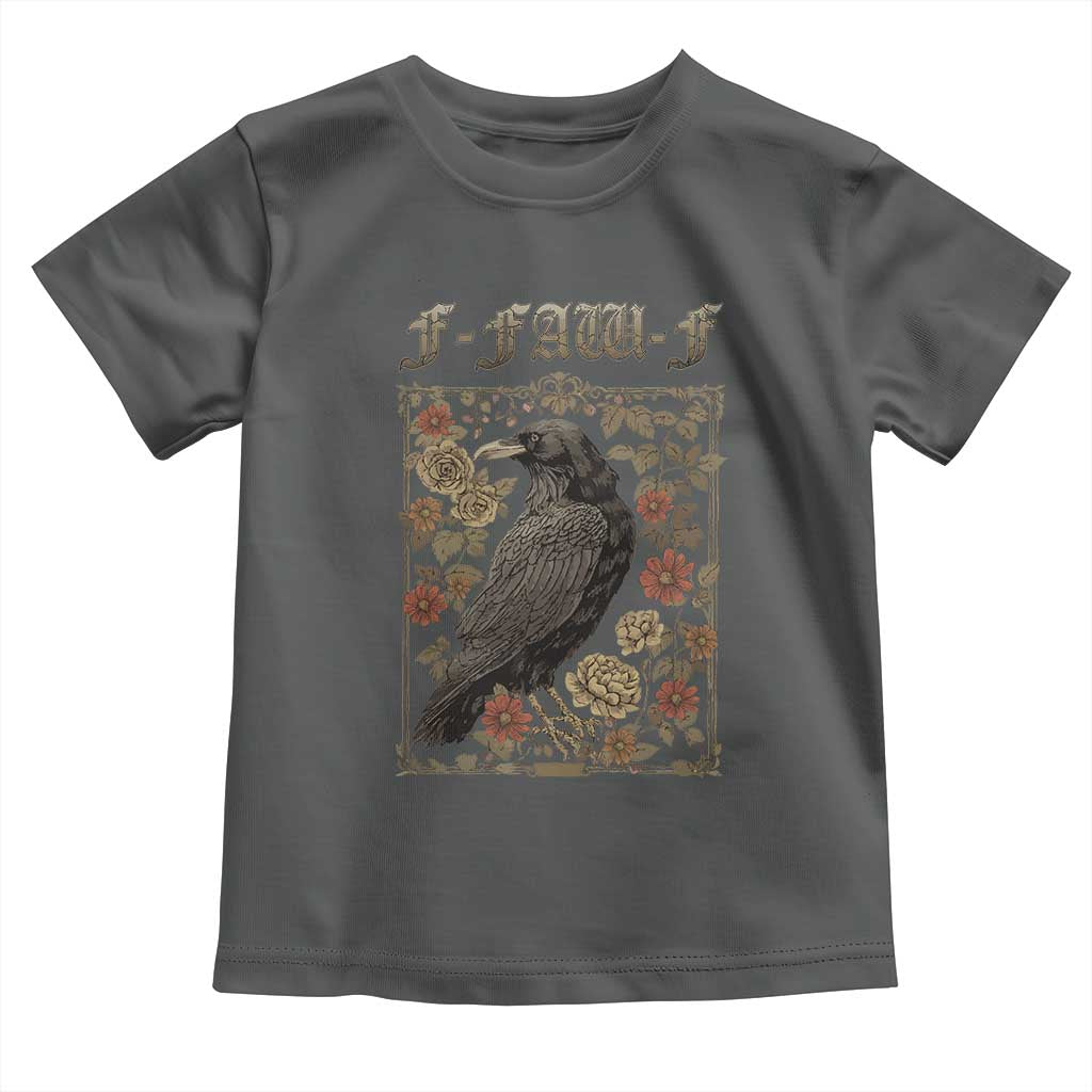Funny F Caw F Crow Toddler T Shirt Vintage Bird Saying Adult Humor Gothic Tarot Card TS10 Dark Heather Print Your Wear
