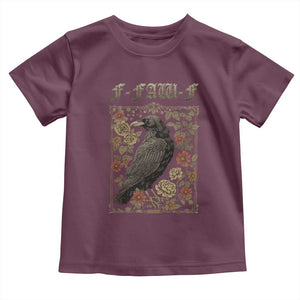 Funny F Caw F Crow Toddler T Shirt Vintage Bird Saying Adult Humor Gothic Tarot Card TS10 Maroon Print Your Wear