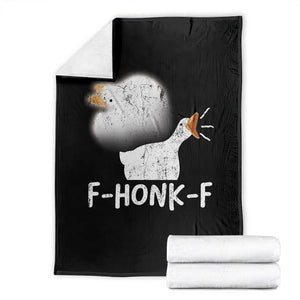 Silly Goose Meme Throw Blanket Retro F-Honk-F Funny Farm Animal TS10 Black Print Your Wear