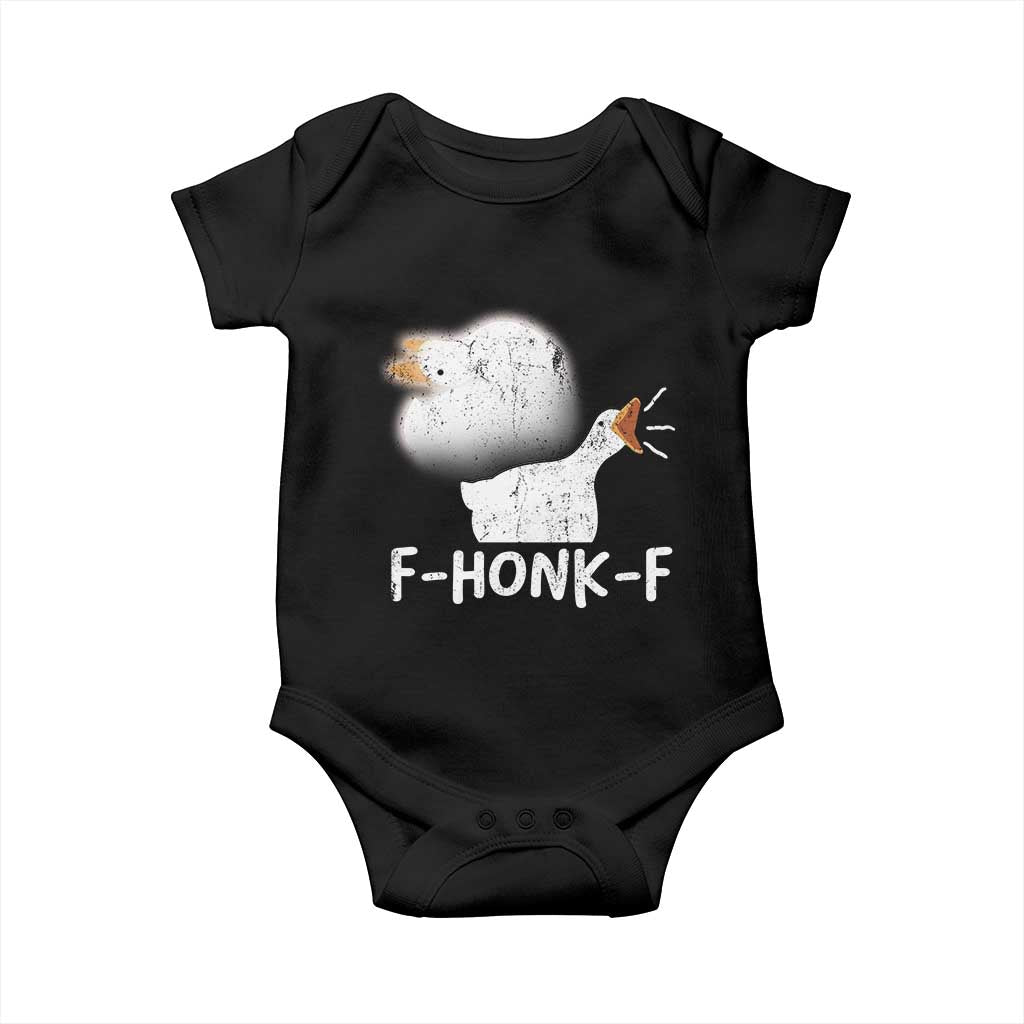 Silly Goose Meme Baby Onesie Retro F-Honk-F Funny Farm Animal TS10 Black Print Your Wear
