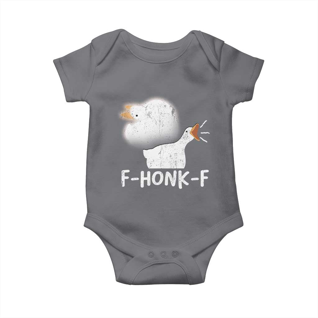 Silly Goose Meme Baby Onesie Retro F-Honk-F Funny Farm Animal TS10 Charcoal Print Your Wear