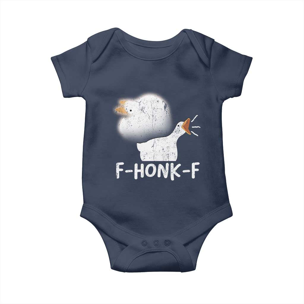 Silly Goose Meme Baby Onesie Retro F-Honk-F Funny Farm Animal TS10 Navy Print Your Wear